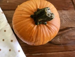 Prepare pumpkin to be stuffed
