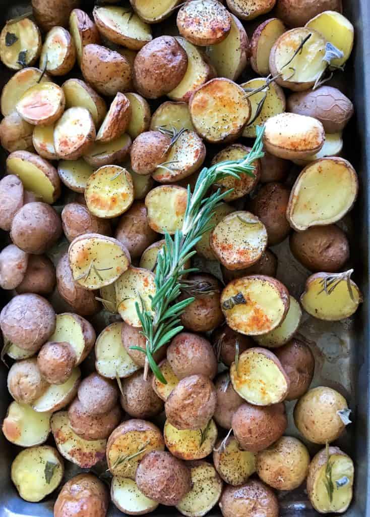 Easy roasted potatoes with rosemary and sage