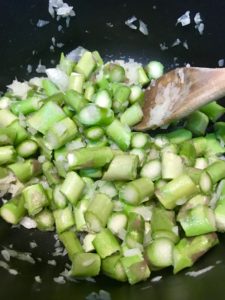Sauteing asparagus for cream of asparagus soup