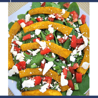 Roasted Pumpkin Spinach and Feta Salad, Fall Salad