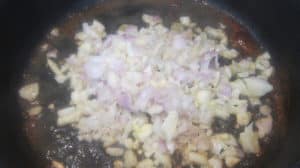 Sauteing shallots and garlic in butter