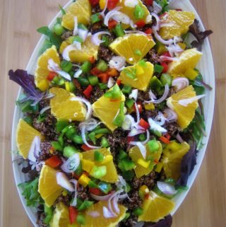 Red Quinoa, Orange and Spring Mix Salad