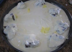 Adding yogurt, egg mix to lamb chops