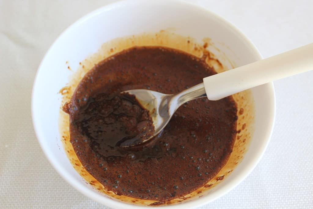Nescafe instant coffee mixed with water and sugar (before whipping mix)