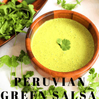 Peruvian Aji Verde or Salsa Verde (Spicy Green Sauce with Huacatay)
