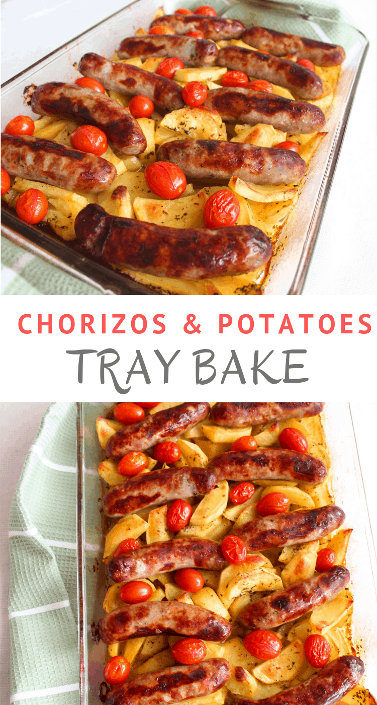 Tray Bake with Chorizos, Potatoes and Cherry Tomatoes
