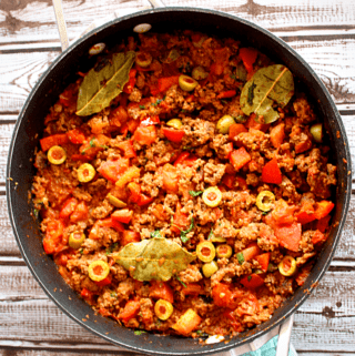 Cuban Picadillo made with ground beef