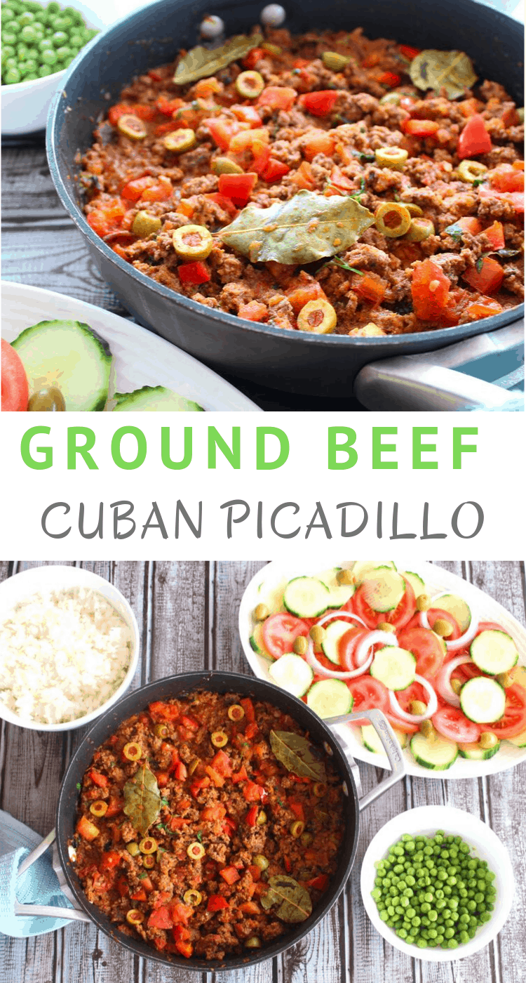 A low carb, simple version of Cuban Picadillo made with ground beef, olives, tomatoes etc.