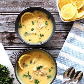 Albanian Lemon Chicken Rice Soup with Eggs