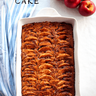 Apple, Walnuts, Honey Cake pictured with some fresh Apples on the side