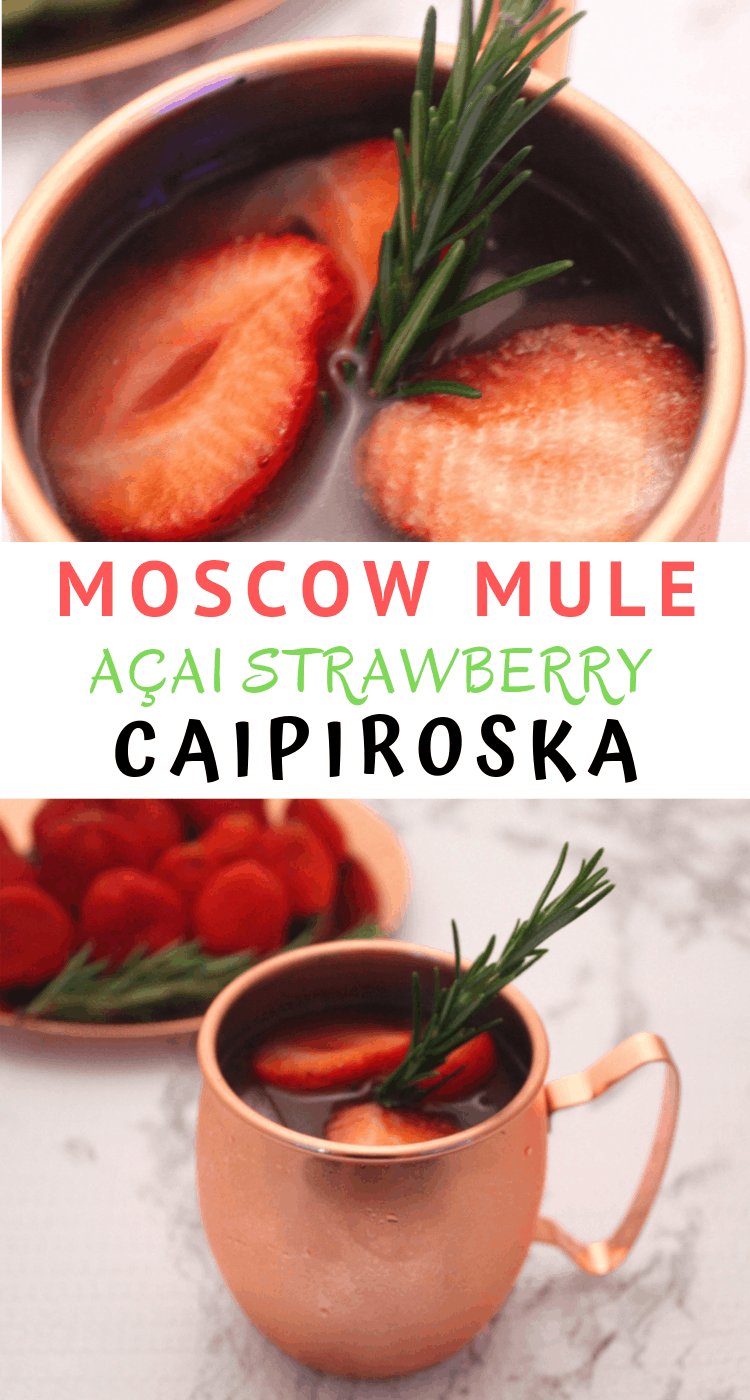Moscow Mule Açai Strawberry Caipiroska Cocktail 