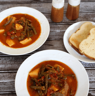 Green Beans Stew inspired by Albanian Gjelle me Mashurka or Bishtaja