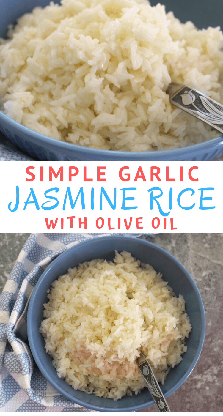 Simple and Easy recipe for Olive Oil, Garlic Jasmine Rice. This is the perfect side dish for stews, roasted meats or veggie casseroles. 