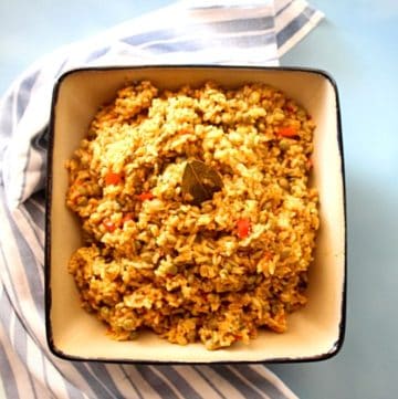 Rice with Pigeon Peas, Arroz con Glandules - a vegan recipe