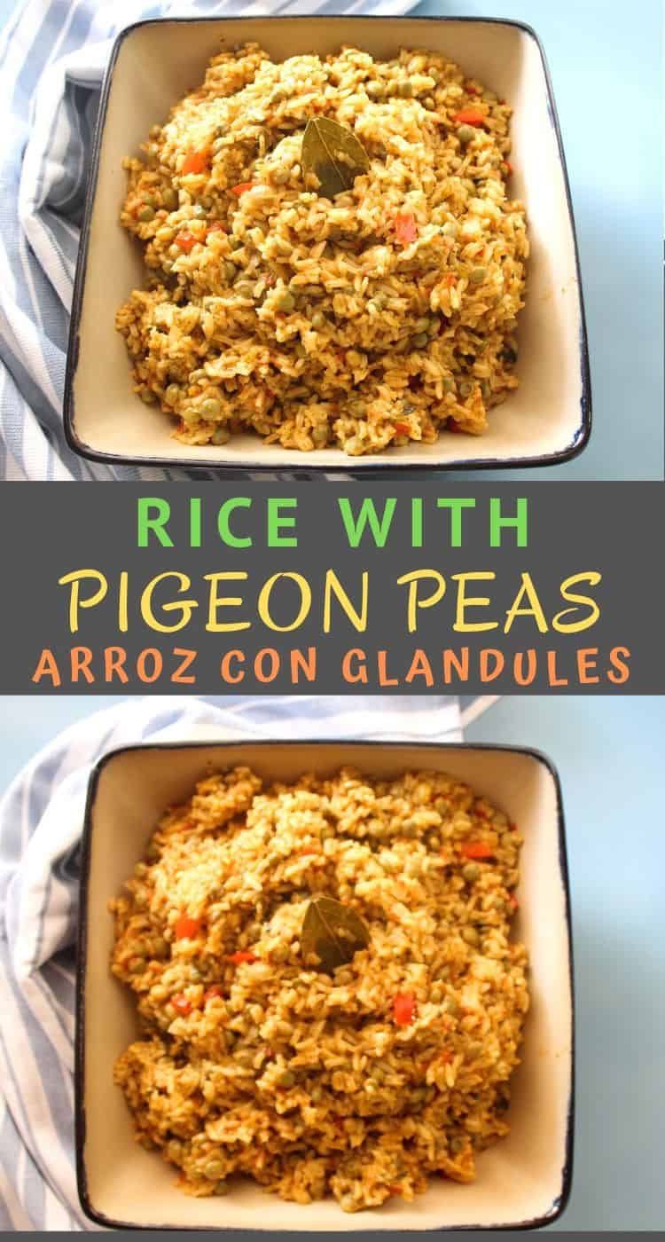 Vegan version of Arroz con Glandules, Rice with Pigeon Peas