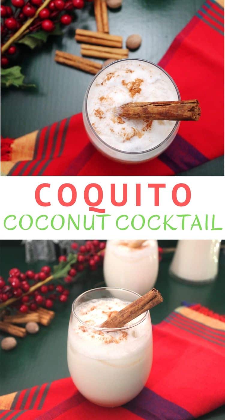 Coquito Coconut Cocktail, Puerto Rican Christmas Drink