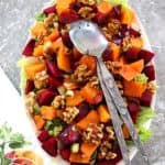 Roasted Sweet Potatoes And Walnuts Salad