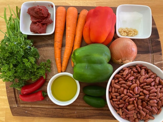 Ingredients used to cook Red Kidney Beans Soup