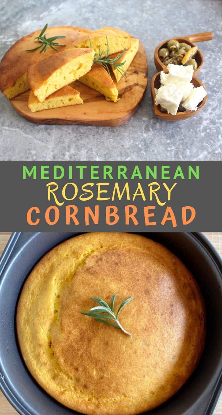 This Mediterranean Rosemary Cornbread is inspired by Albanian buke misri recipe. This cornbread tastes great toasted with feta cheese or to make Thanksgiving stuffing.