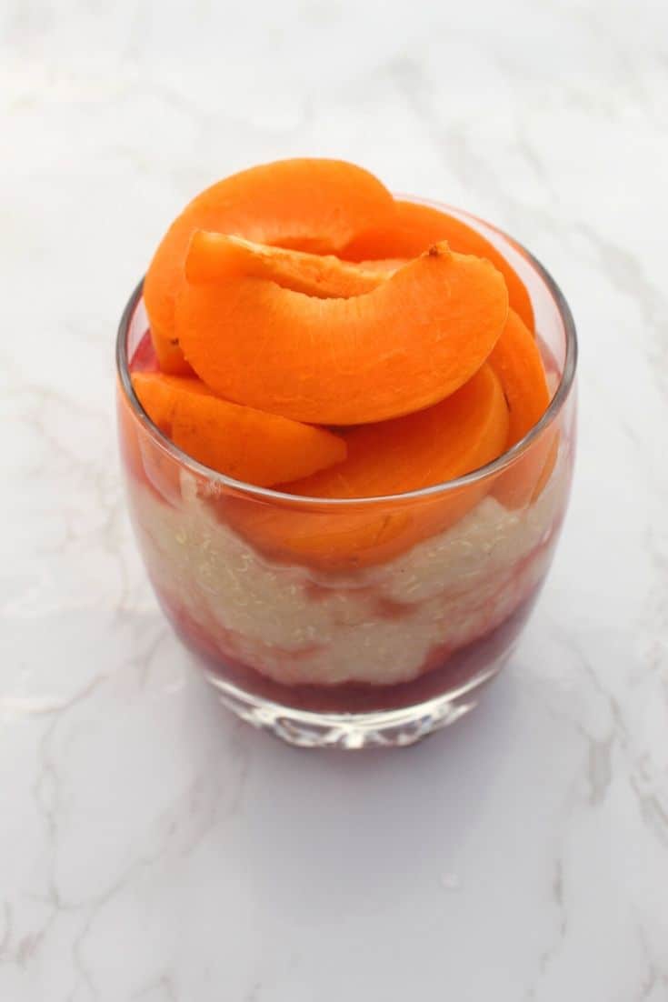 Apricots, Red Plum Jam Quinoa Flakes Breakfast cup