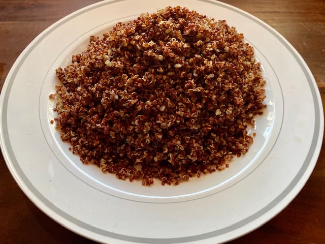Cooked red quinoa