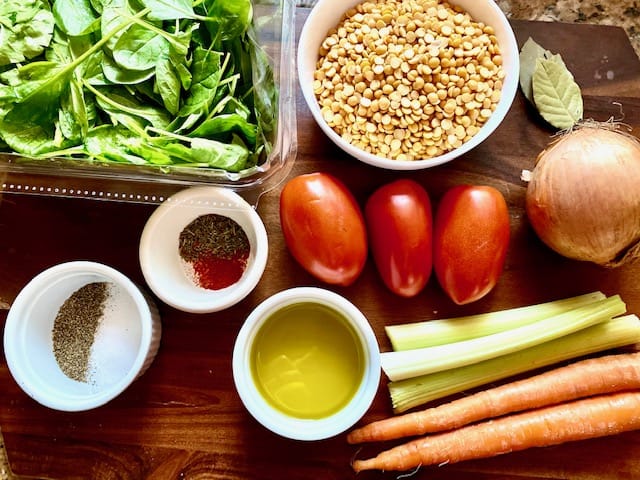 Ingredients for making the soup 