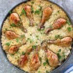 Chicken drumsticks and rice casserole