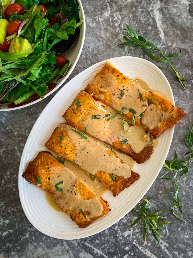 Dijon Mustard & Tarragon Sauce over Salmon Mediterranean Latin Love