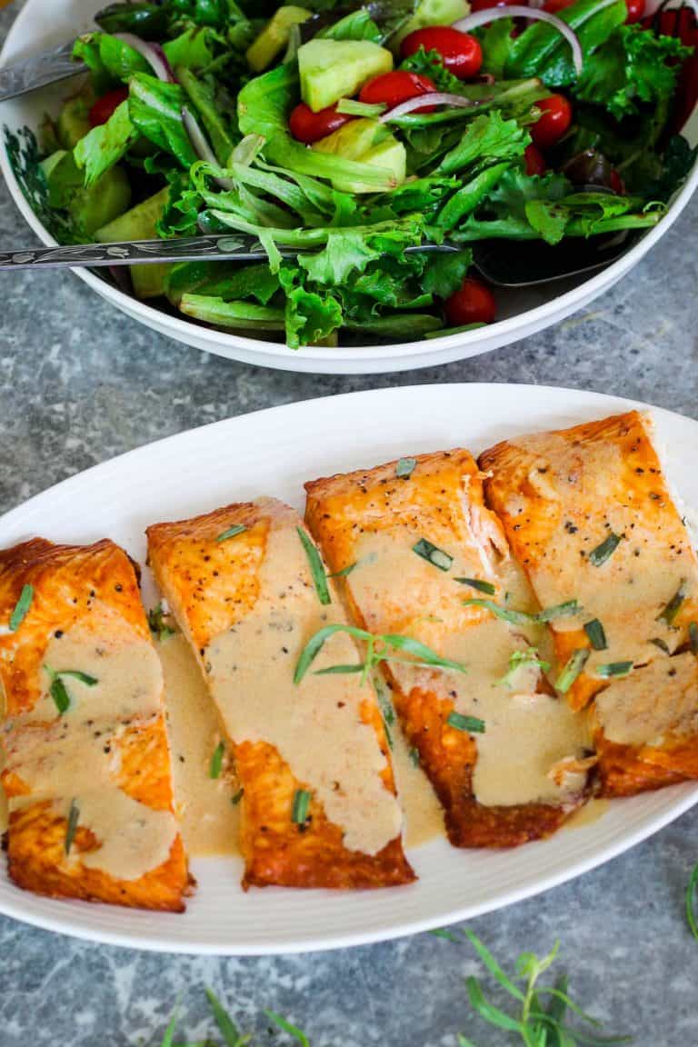 Dijon Mustard & Tarragon Sauce over Salmon Mediterranean Latin Love