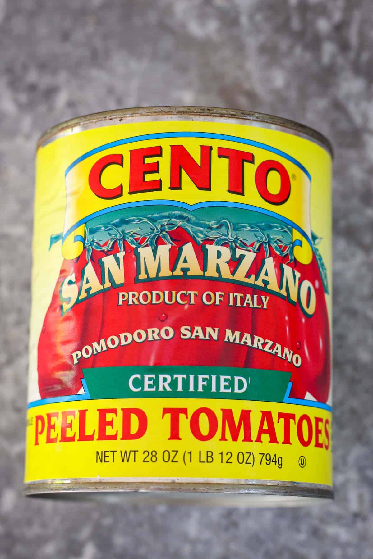 A can (28 oz) of peeled, whole San Marzano tomatoes. 