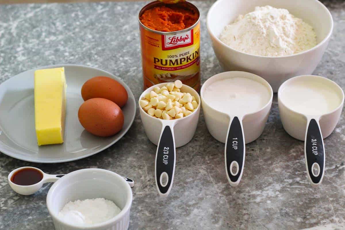 Ingredients for baking pumpkin muffins