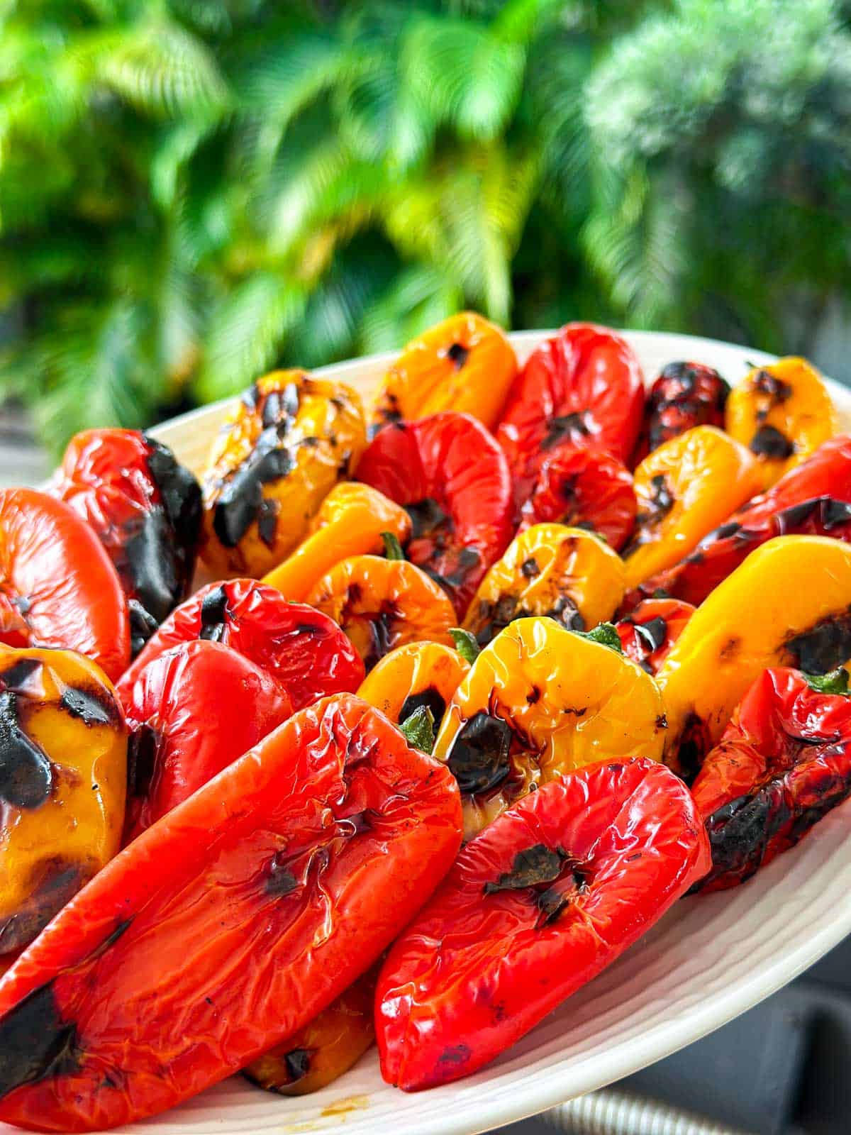 Just grilled mini sweet peppers, right off the grill.