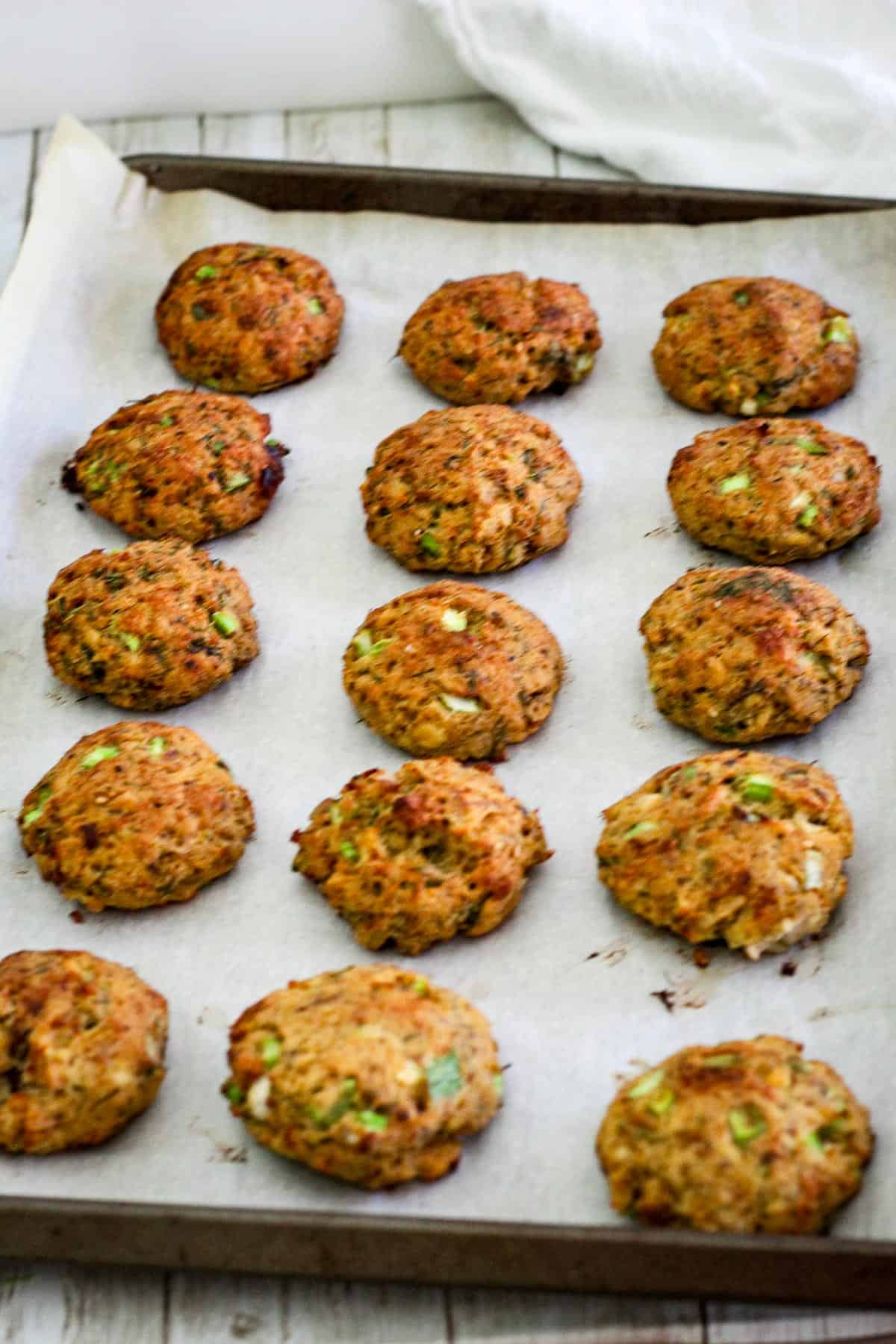 Baked salmon patties.